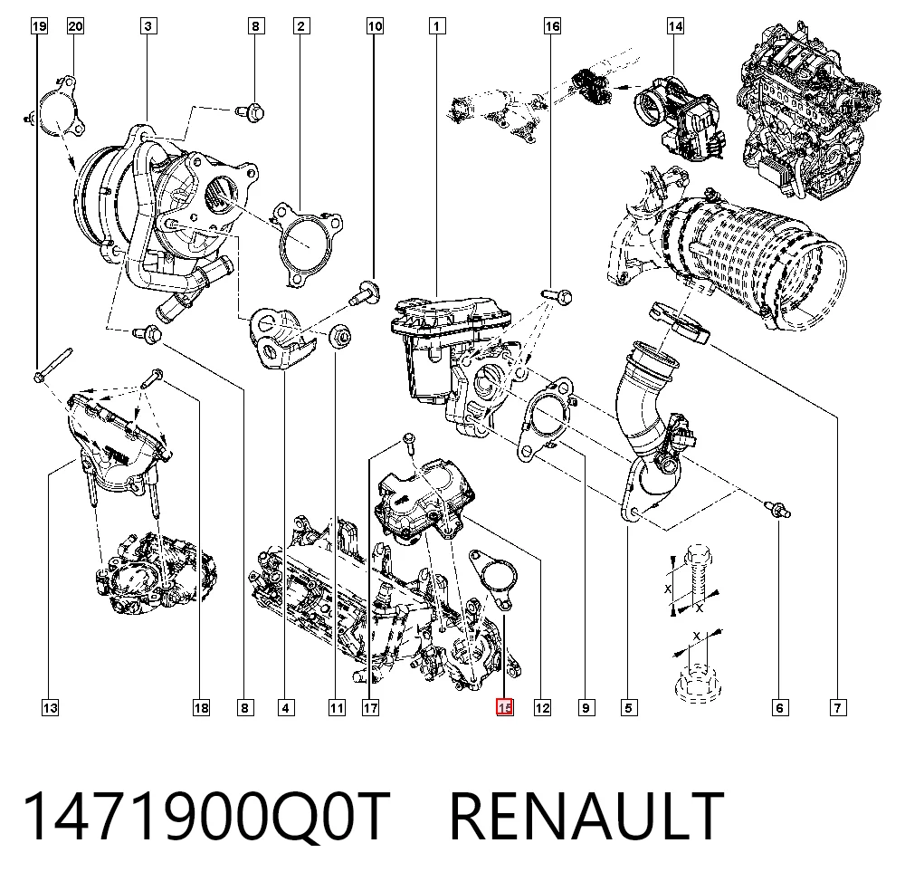 Прокладка EGR-клапана рециркуляции General Motors 95518011