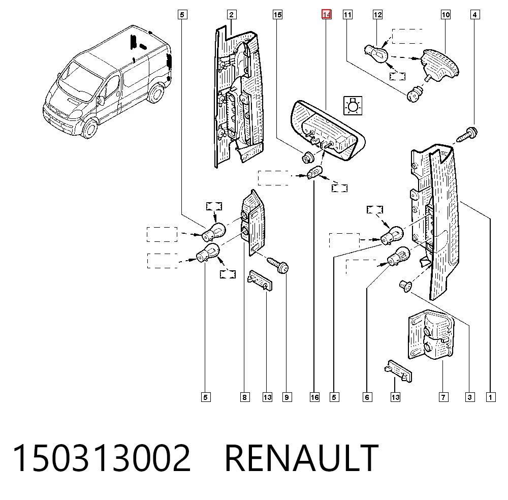 Фонарь освещения номерного знака General Motors 93854773