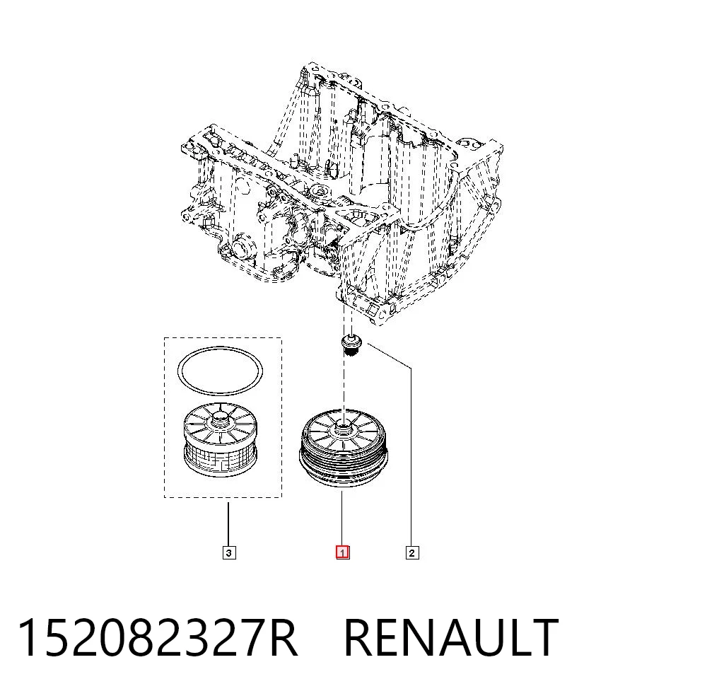 152082327R Renault (RVI) Крышка масляного фильтра