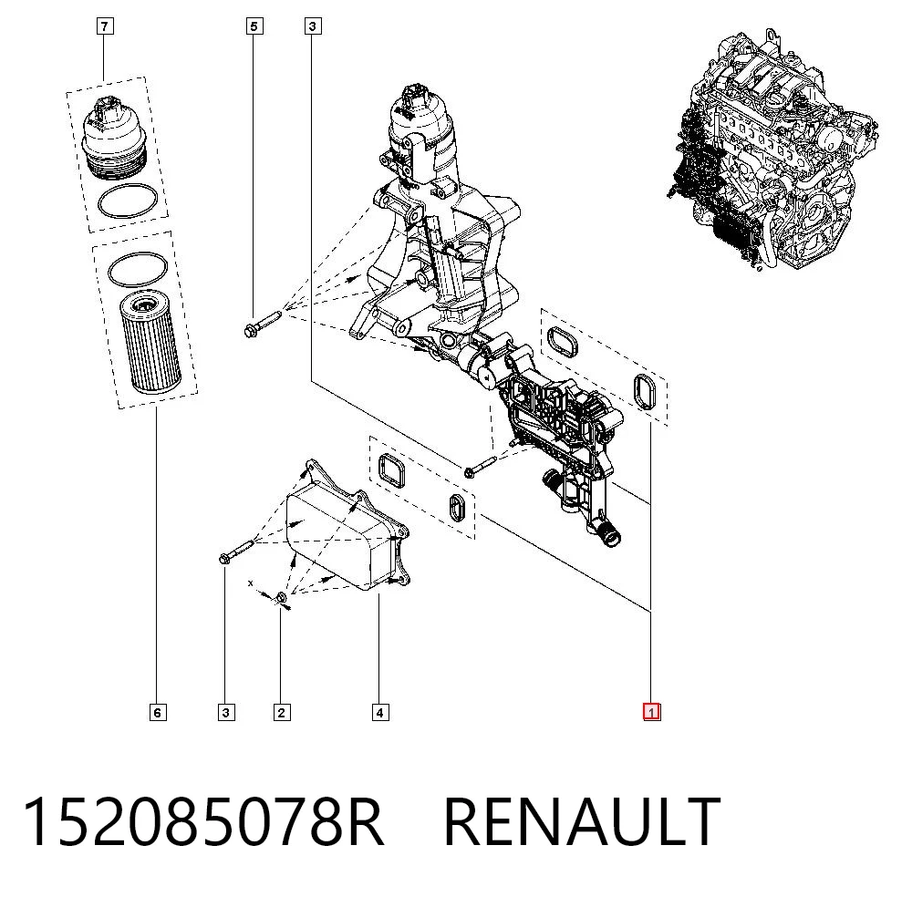152085078R Renault (RVI) Корпус маслофильтра