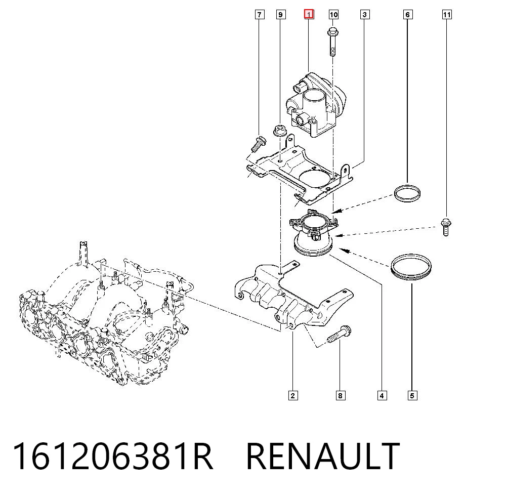161206381R Renault (RVI) Дроссельная заслонка