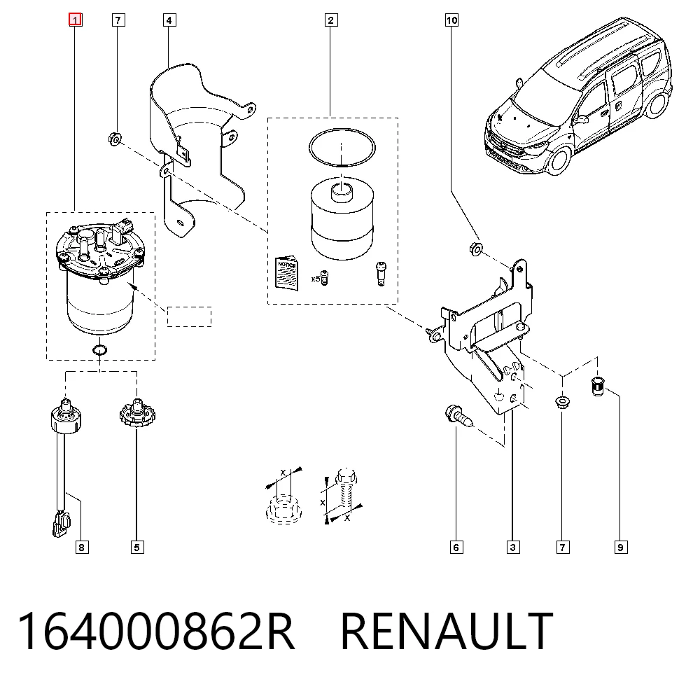 164000862R Renault (RVI) Корпус топливного фильтра