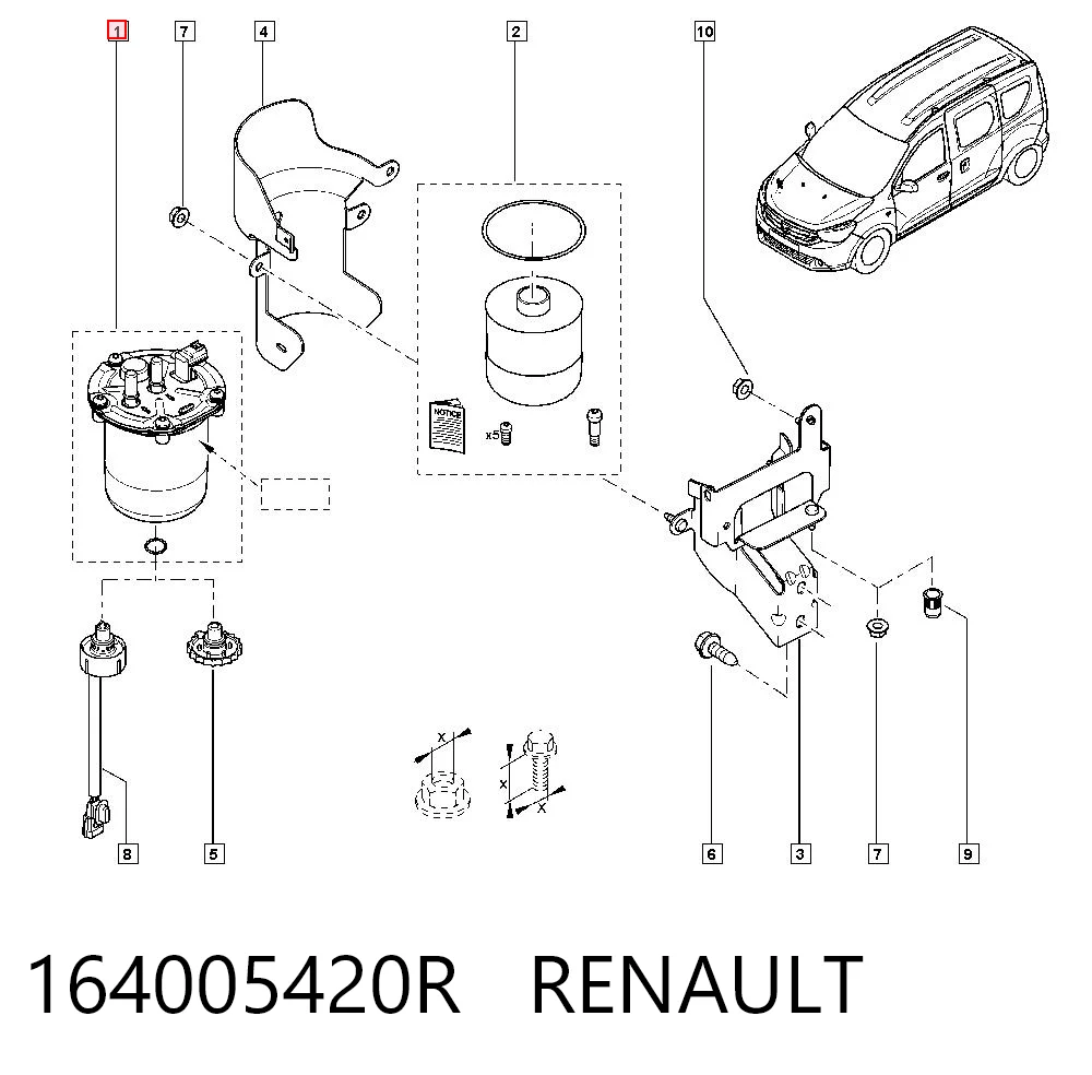 164005420R Renault (RVI) Корпус топливного фильтра