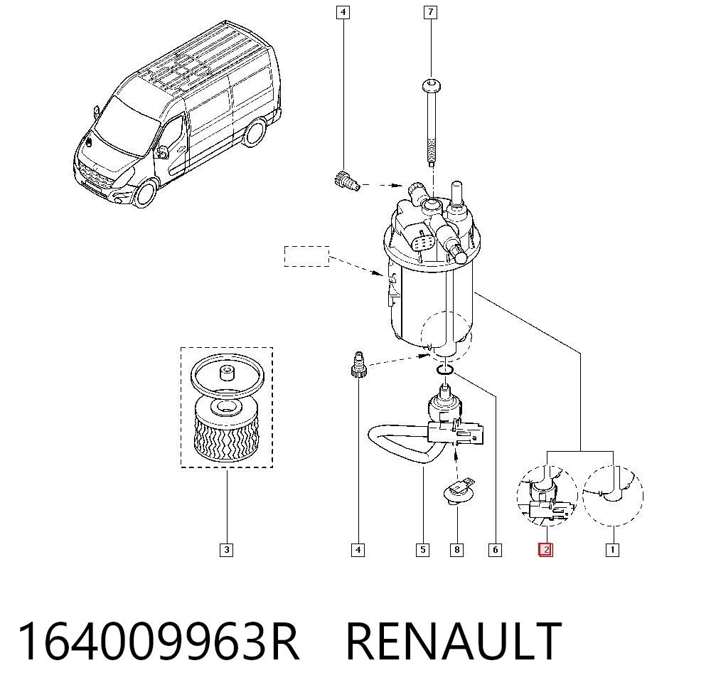 164009963R Renault (RVI) Фильтр топлива