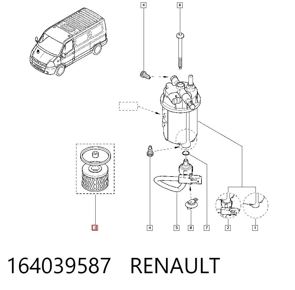 164039587 Renault (RVI) Фильтр топлива