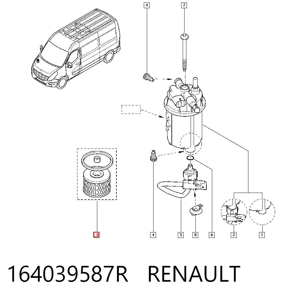 164039587R Renault (RVI) Фильтр топлива