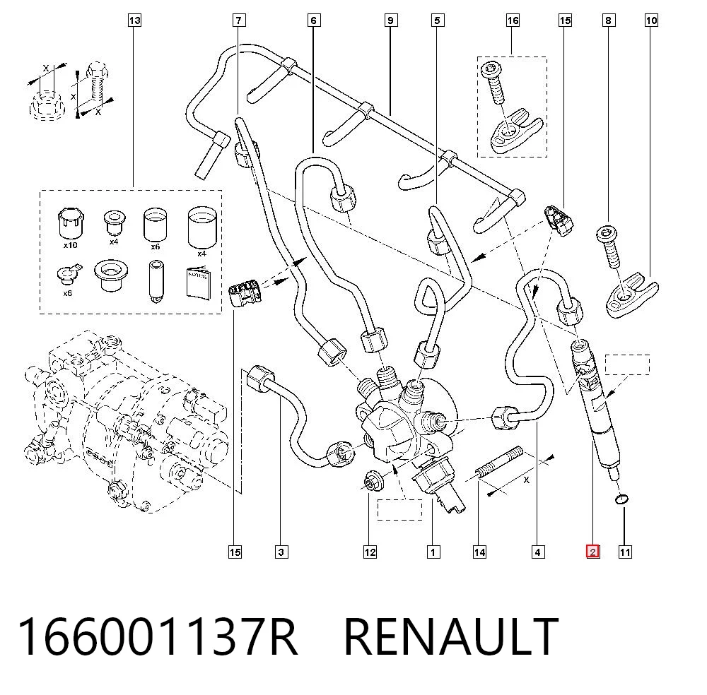 166001137R Renault (RVI) Топливные форсунки