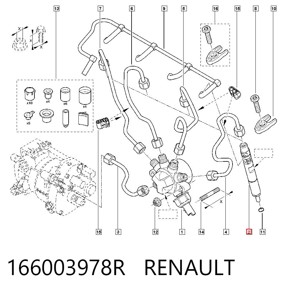 166003978R Renault (RVI) Топливные форсунки
