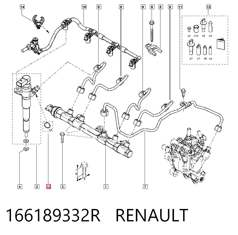 Кольцо форсунки инжектора посадочное на Renault Scenic GRAND III JZ0, JZ1