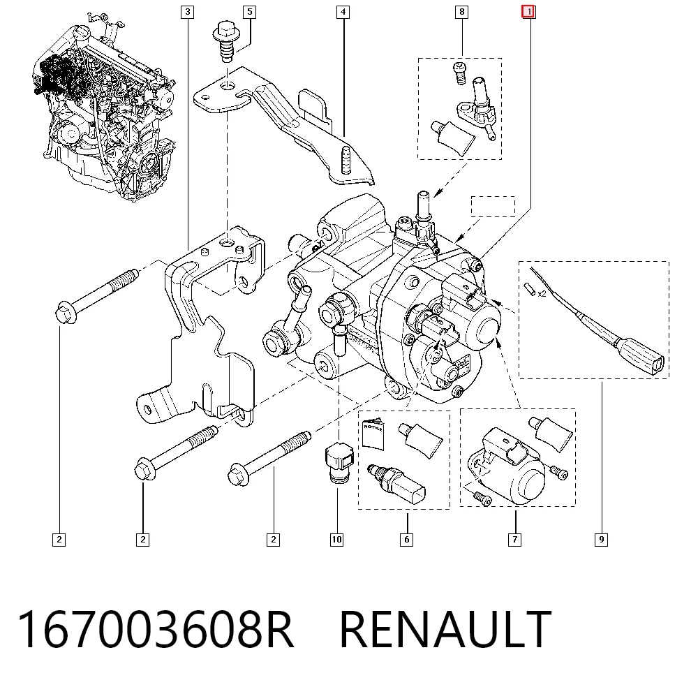 Насос топливный высокого давления (ТНВД) на Renault Kangoo II FW0