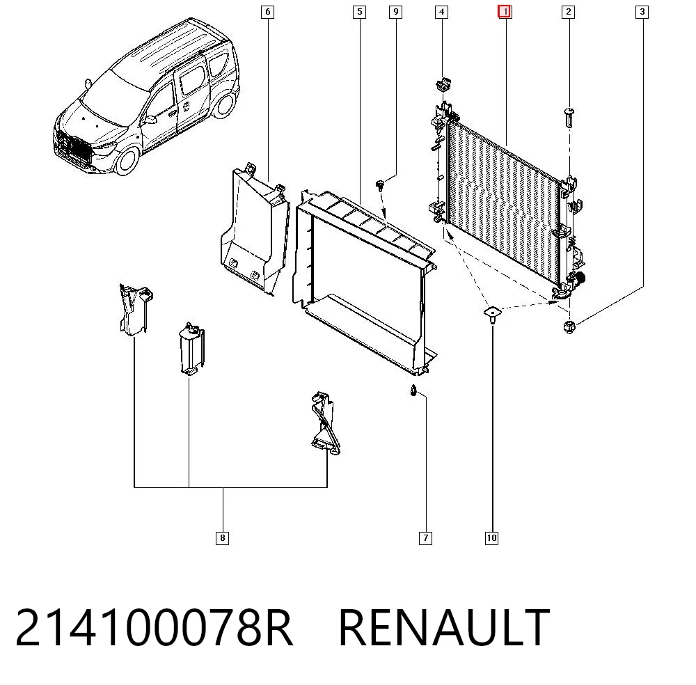 214100078R Renault (RVI) Радиатор основной