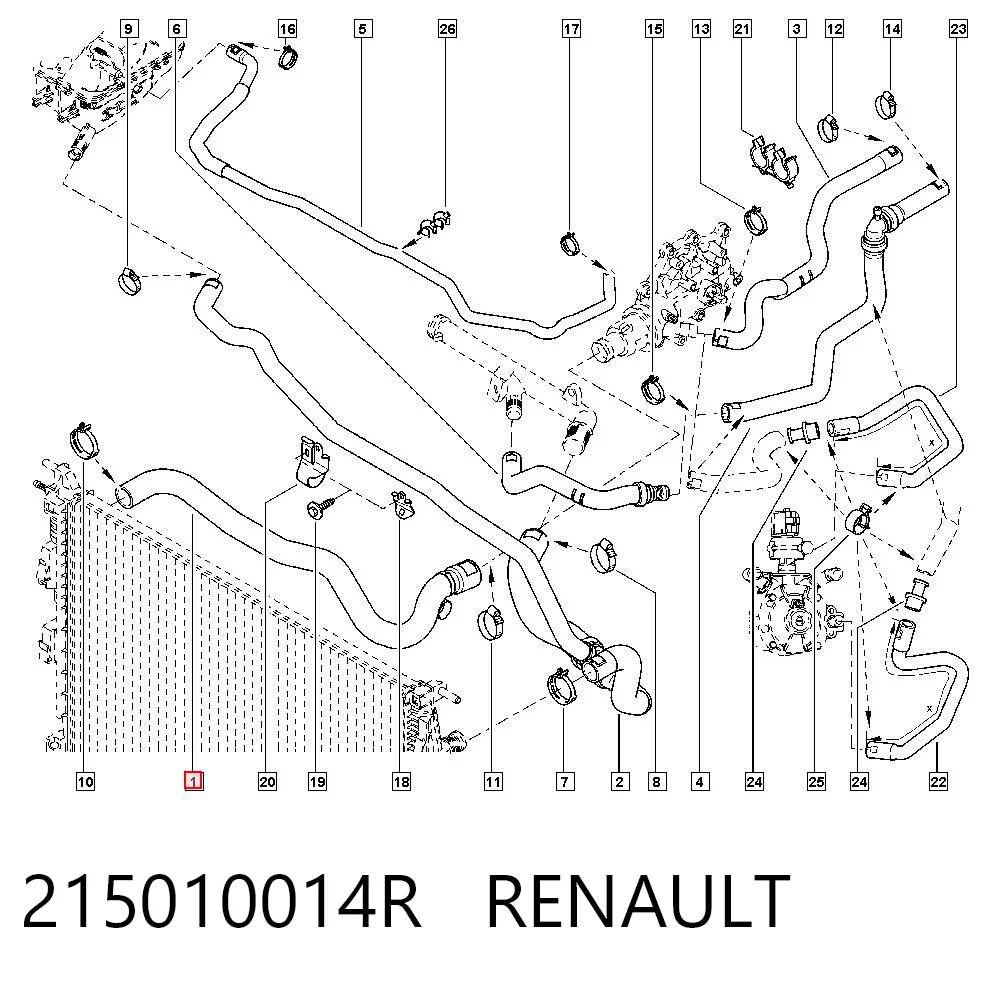  Патрубок радиатора Renault Megane 3