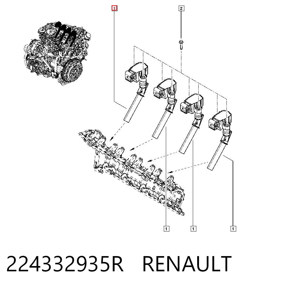 224332935R Renault (RVI) Катушка зажигания
