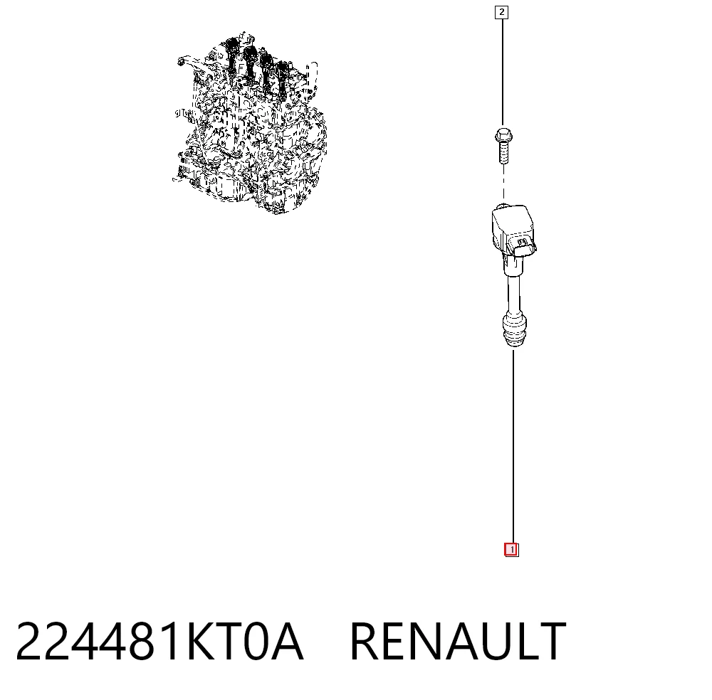 224481KT0A Renault (RVI) Катушка зажигания