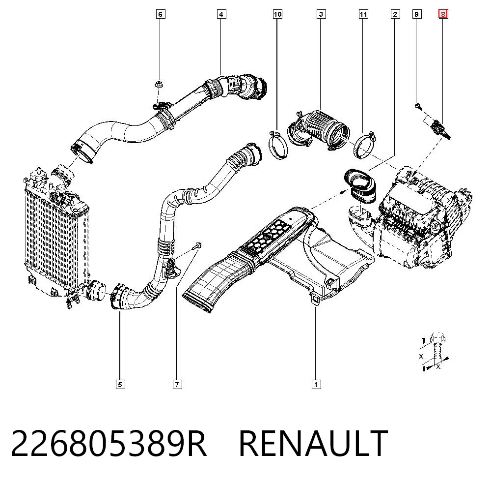 Датчик расхода воздуха на Renault Megane IV K9A, K9M, K9N