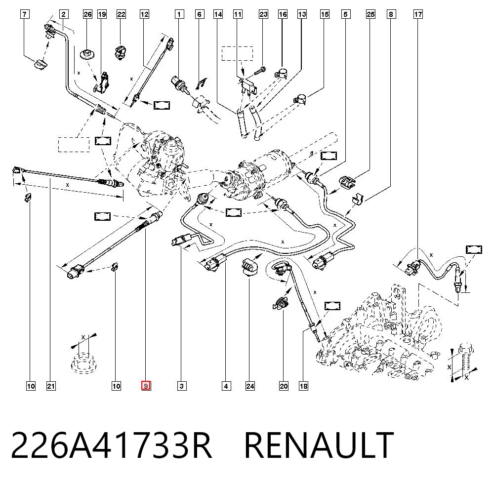 226A41733R Renault (RVI) Лямбда-зонд, датчик кислорода до катализатора