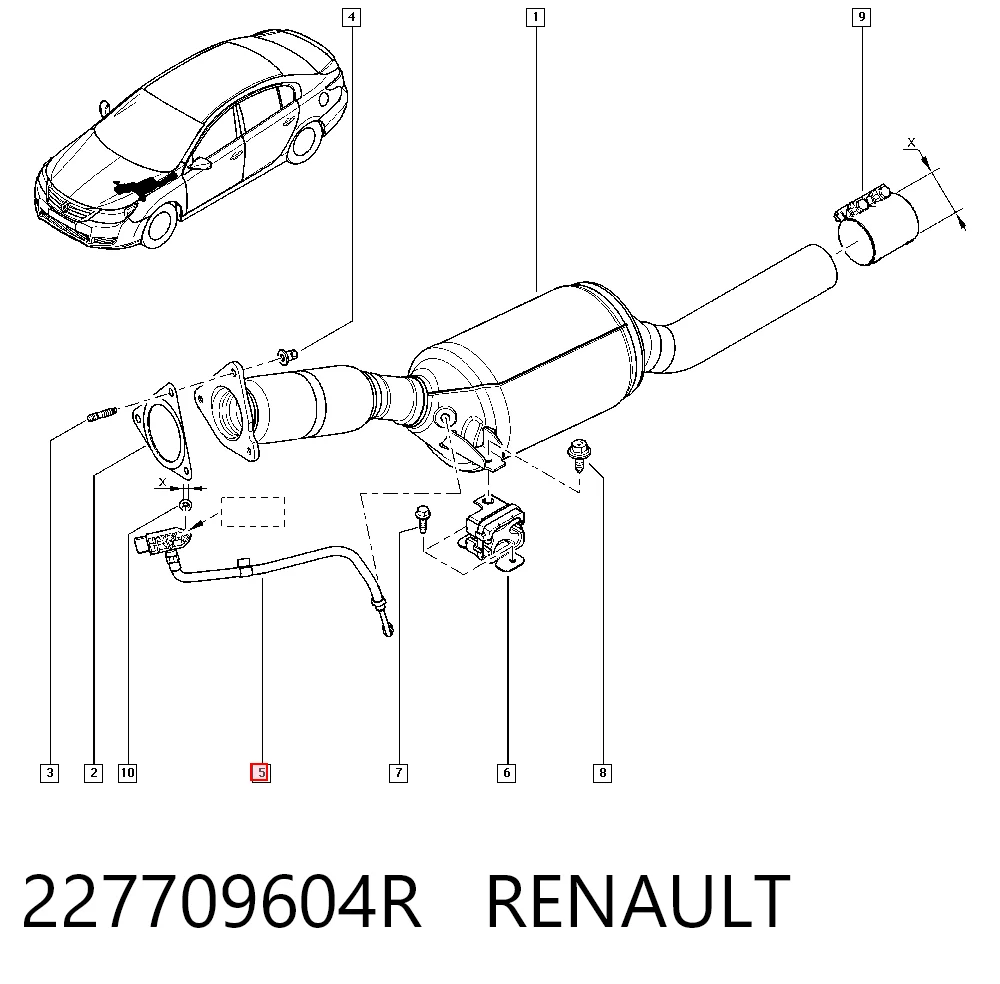 227709604R Renault (RVI) Датчик давления выхлопных газов
