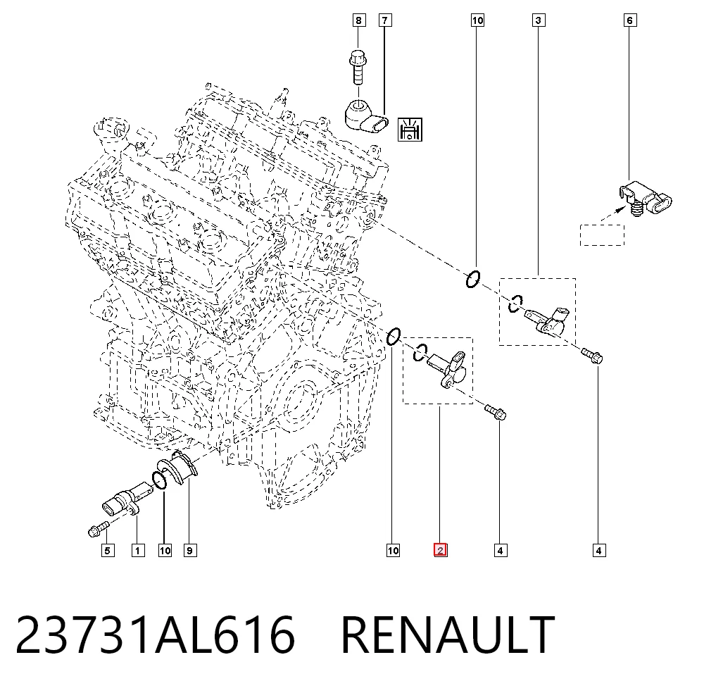 23731AL616 Renault (RVI) Датчик распределительного вала