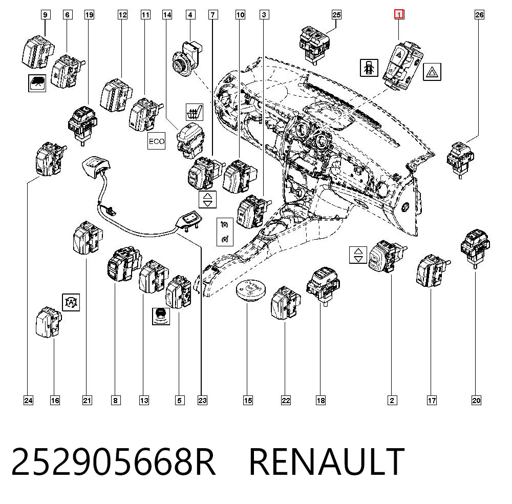 252905668R Renault (RVI) Аварийная кнопка