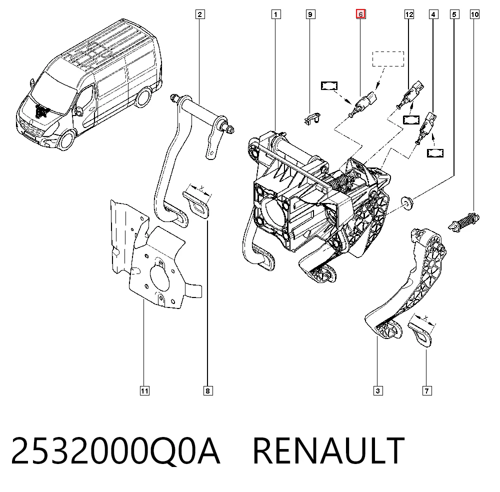 2532000Q0A Renault (RVI) Датчик тормоза