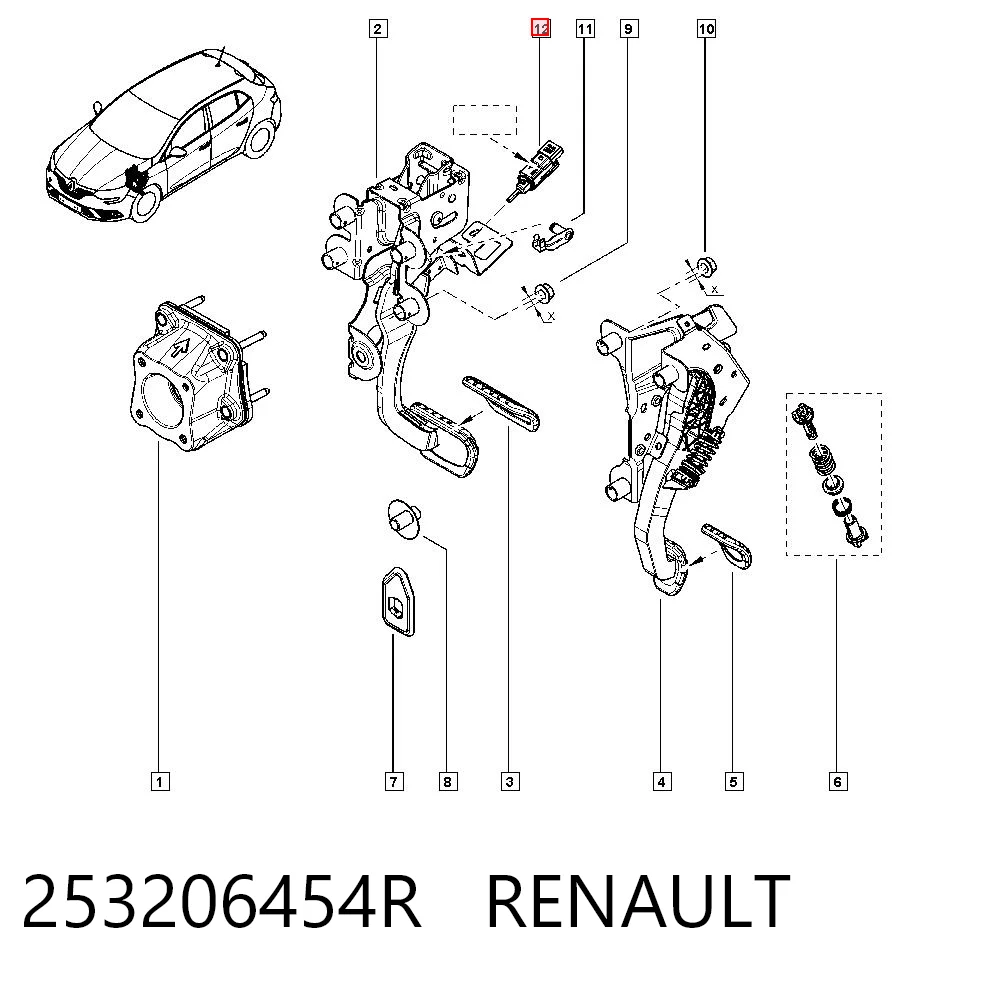 253206454R Renault (RVI) Датчик тормоза