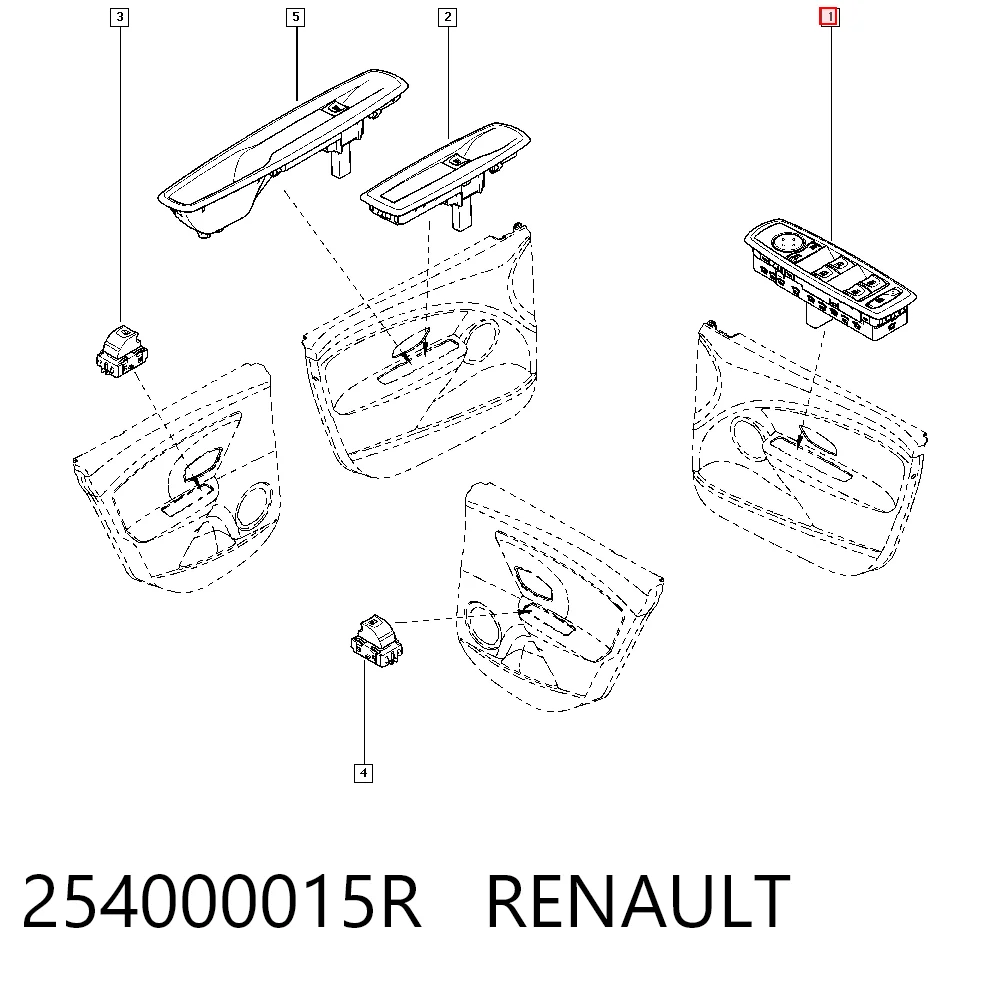 254000015R Renault (RVI) Кнопки переднего левого стекло подъёмника