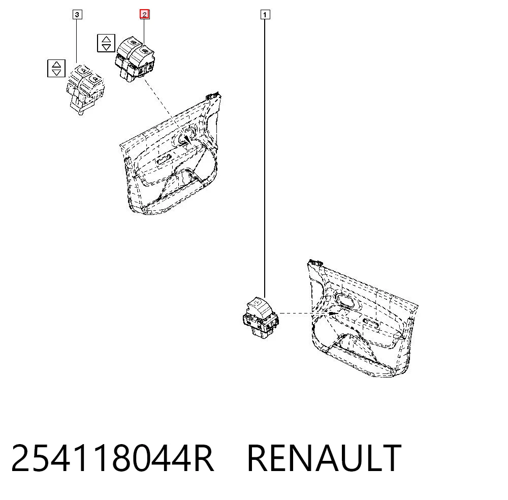 254118044R Renault (RVI) Кнопки переднего левого стекло подъёмника