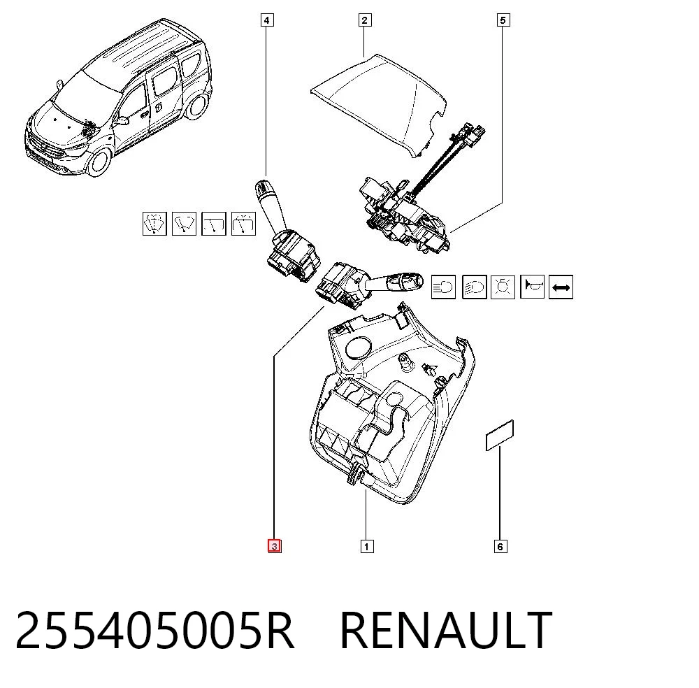 255405005R Renault (RVI) Левый подрулевой переключатель