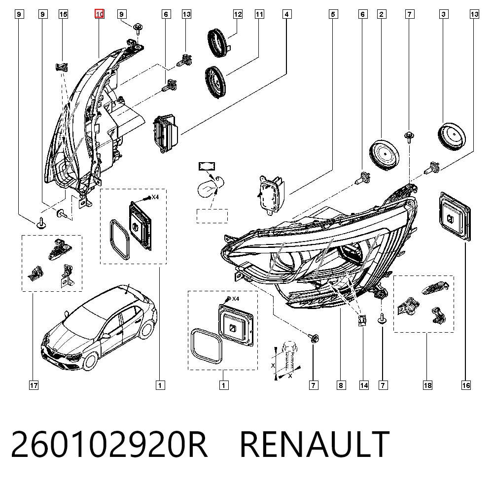 Фара правая VALEO 46755