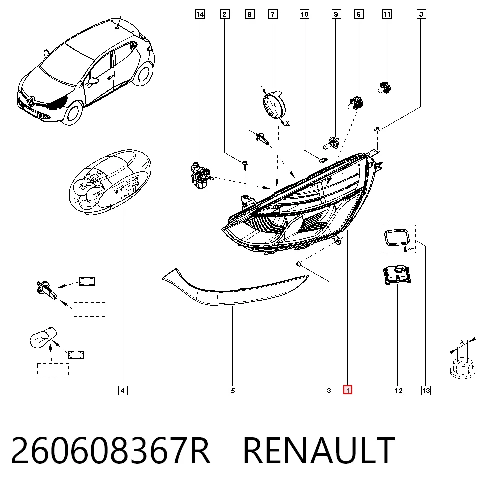 Левая фара LPR002 Magneti Marelli
