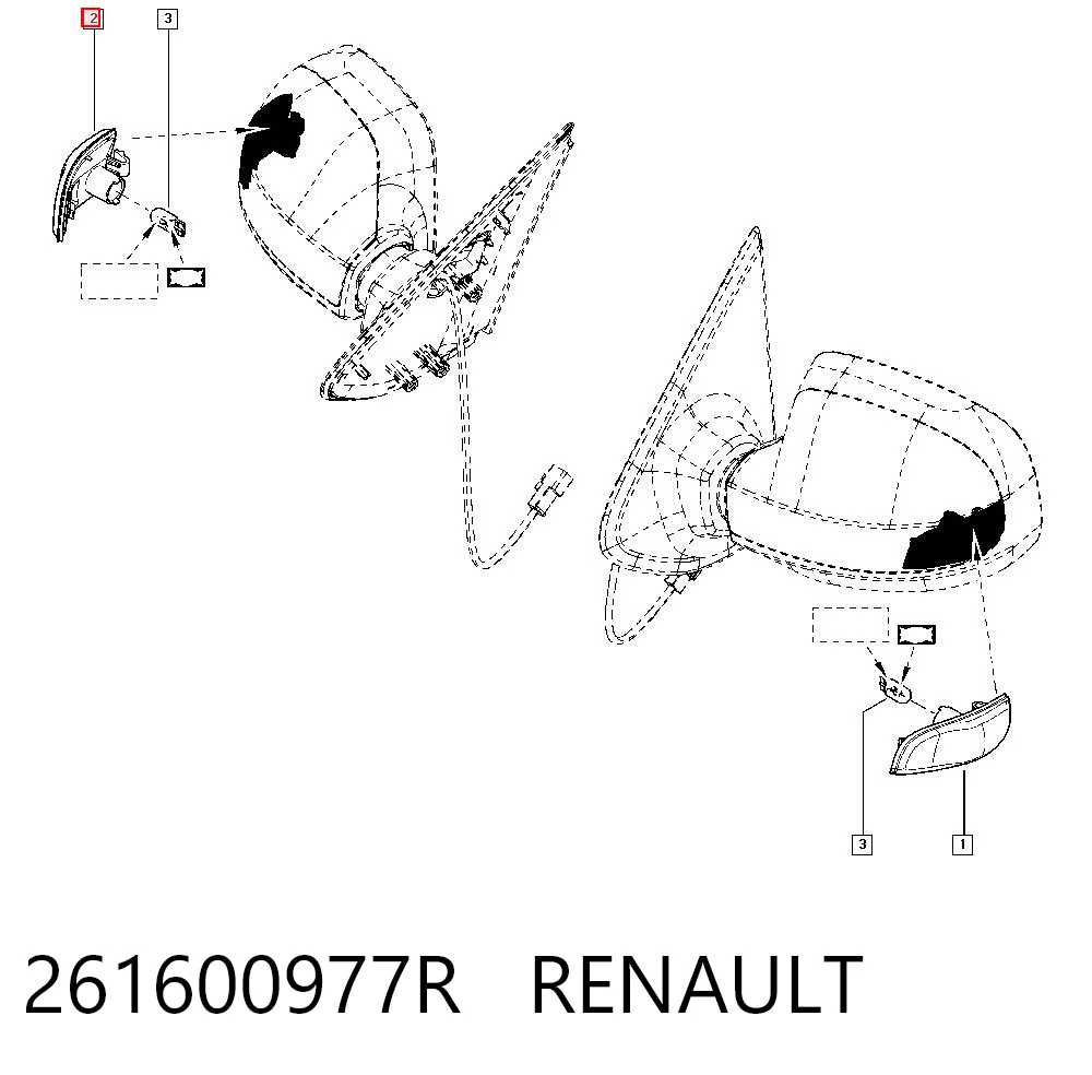 261600977R Renault (RVI) Указатель поворота зеркала правый