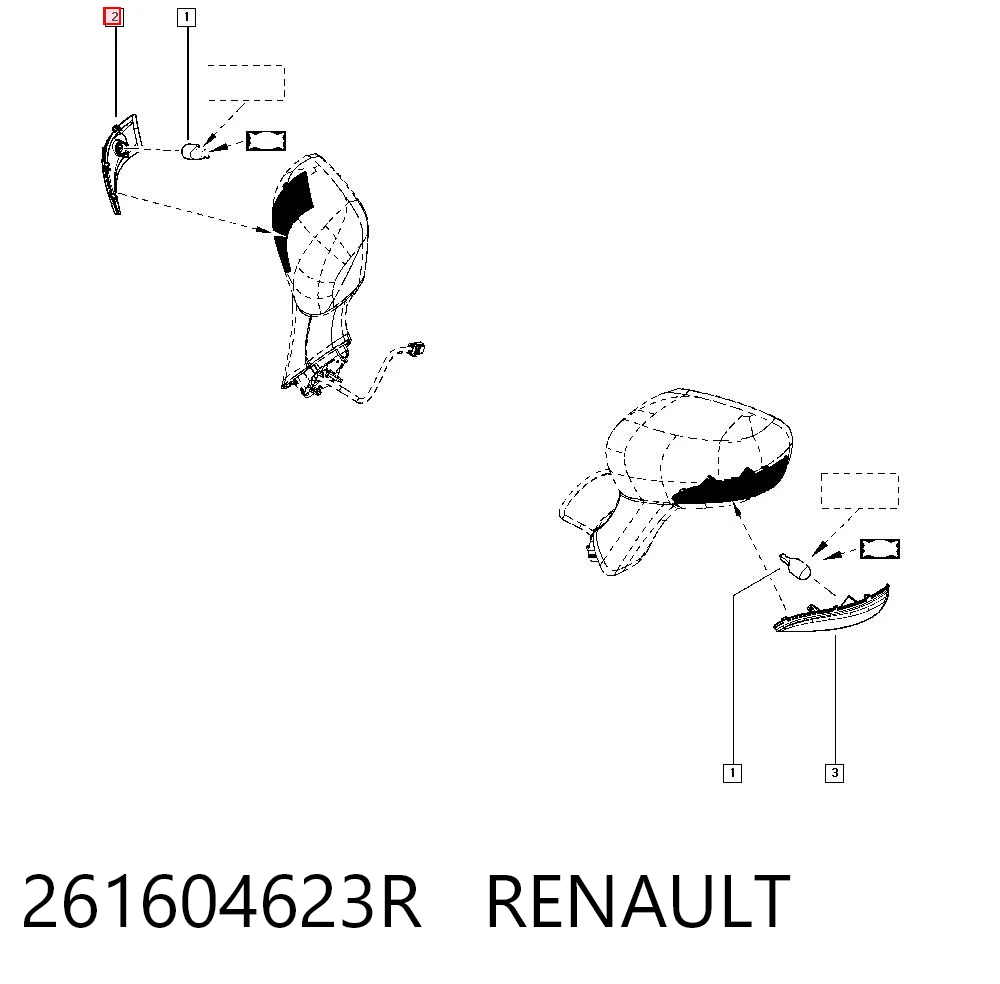 261604623R Renault (RVI) Указатель поворота зеркала правый