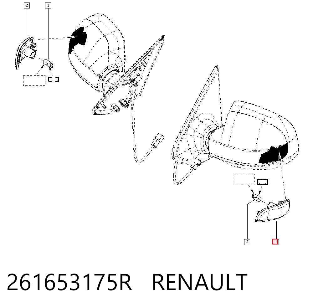 261653175R Renault (RVI) Повторитель поворота левого зеркала