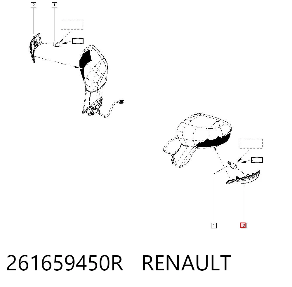 261659450R Renault (RVI) Повторитель поворота левого зеркала