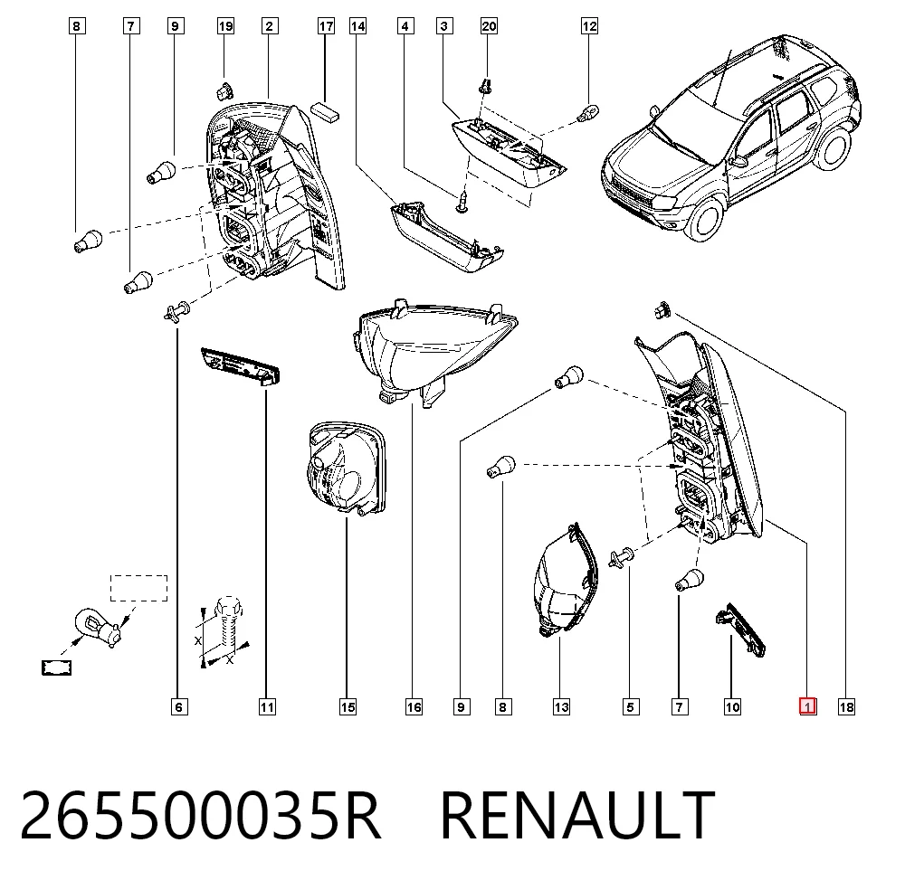 Фонарь задний левый AND 30945125