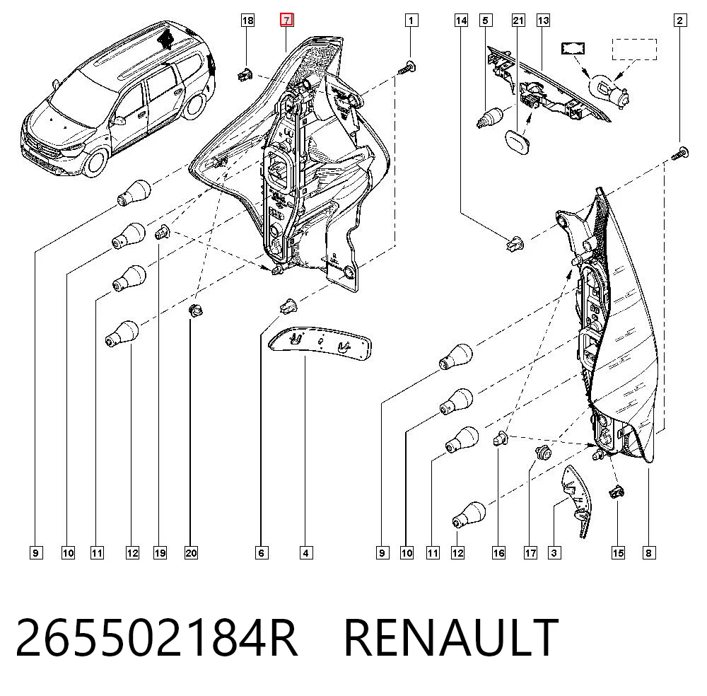 Купить 30945164 AND Задняя правая фара
