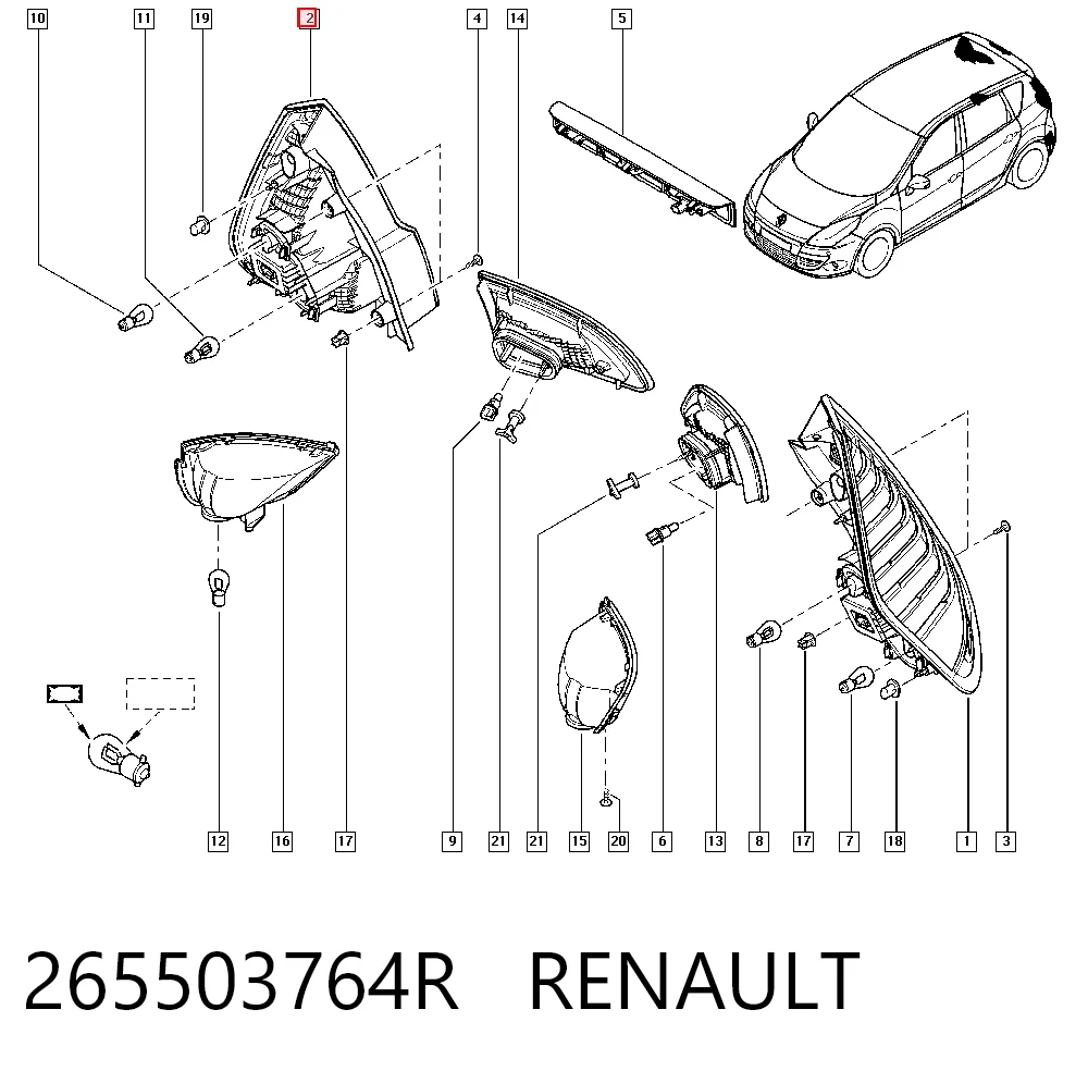 Фара задняя правая внешняя Polcar 6073883E цена, от 70.26 USD