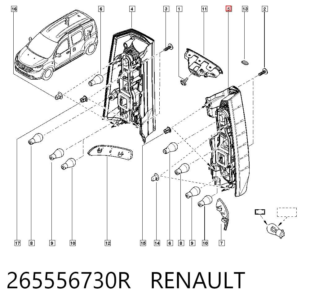 265556730R Renault (RVI) Задний левый стоп