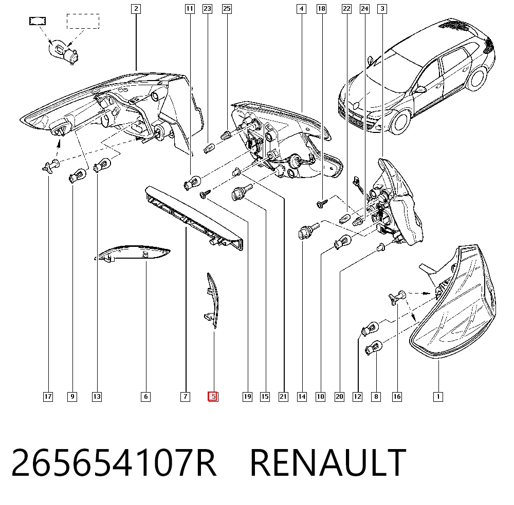 Левый отражатель заднего бампера AND 42945016 цена, от 5.33 USD
