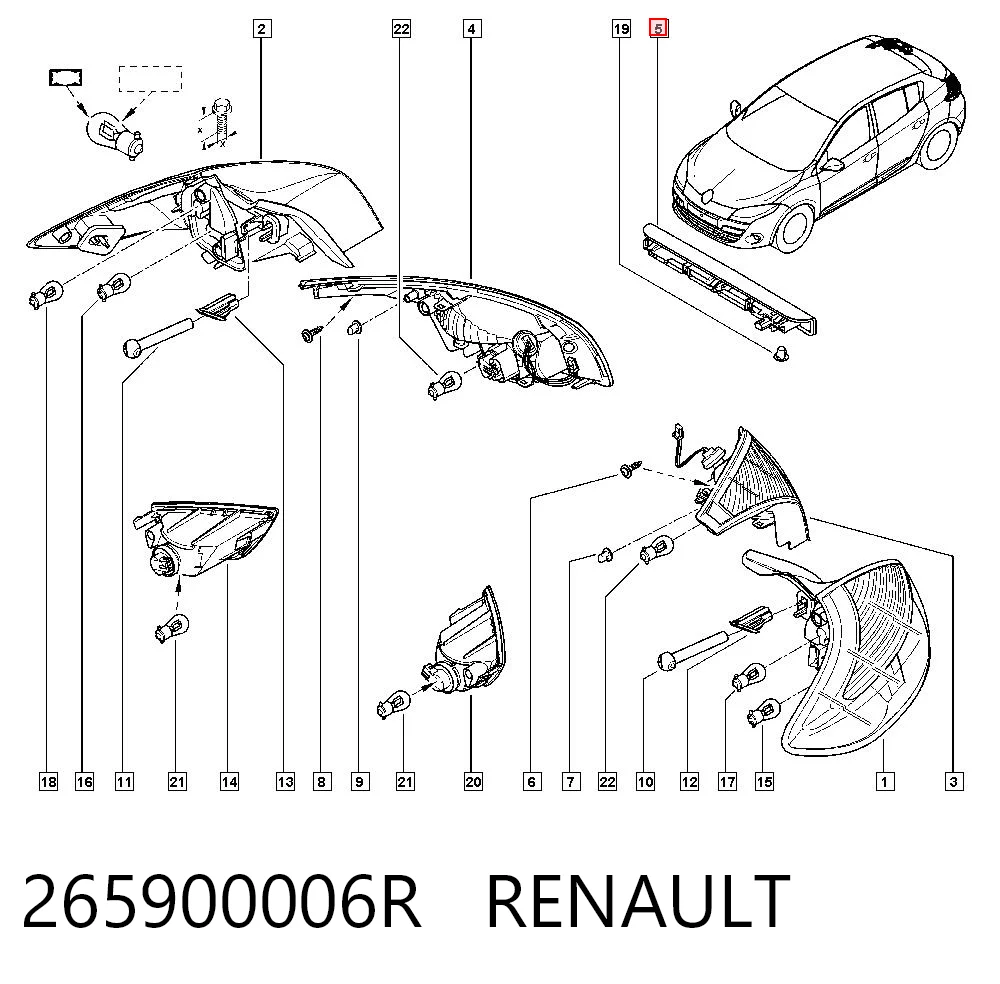265900006R Renault (RVI) Фонарь сигнальный