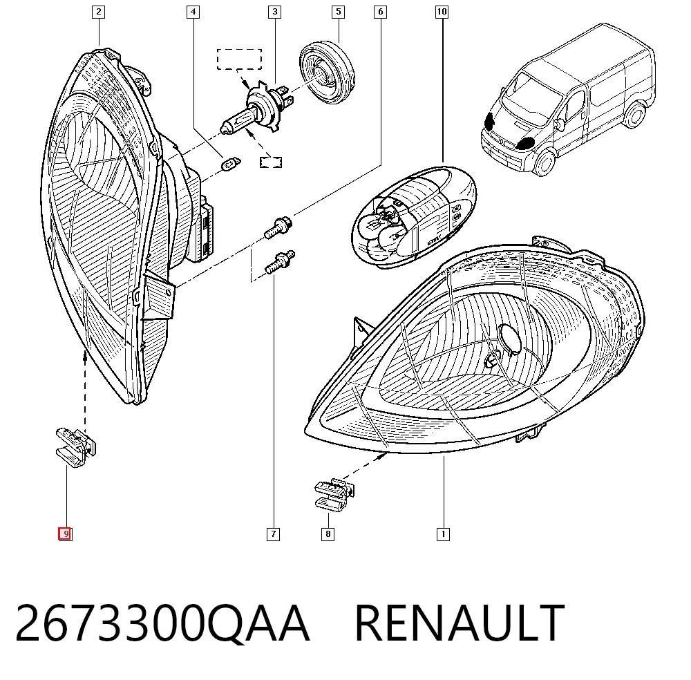 Клипса крепления фары Peugeot/Citroen 93161044 цена, от 1.34 USD