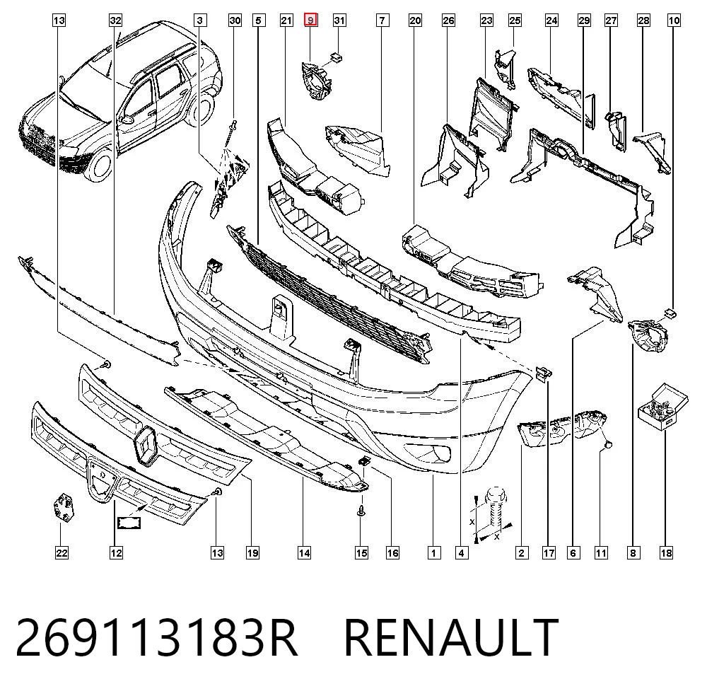 Кронштейн крепления противотуманной фары правой AND 30945138 цена, от 4.28 USD