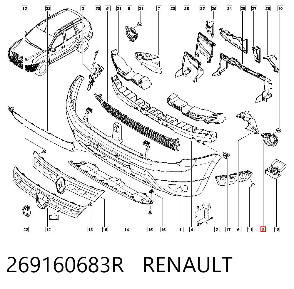 Кронштейн крепления противотуманной фары левой AND 30945137 цена, от 5.10 USD