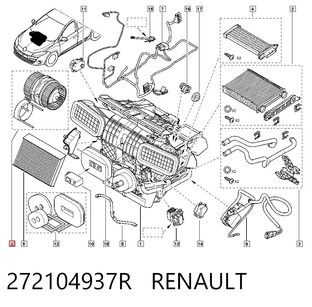 272104937R Renault (RVI) Электромотор печки