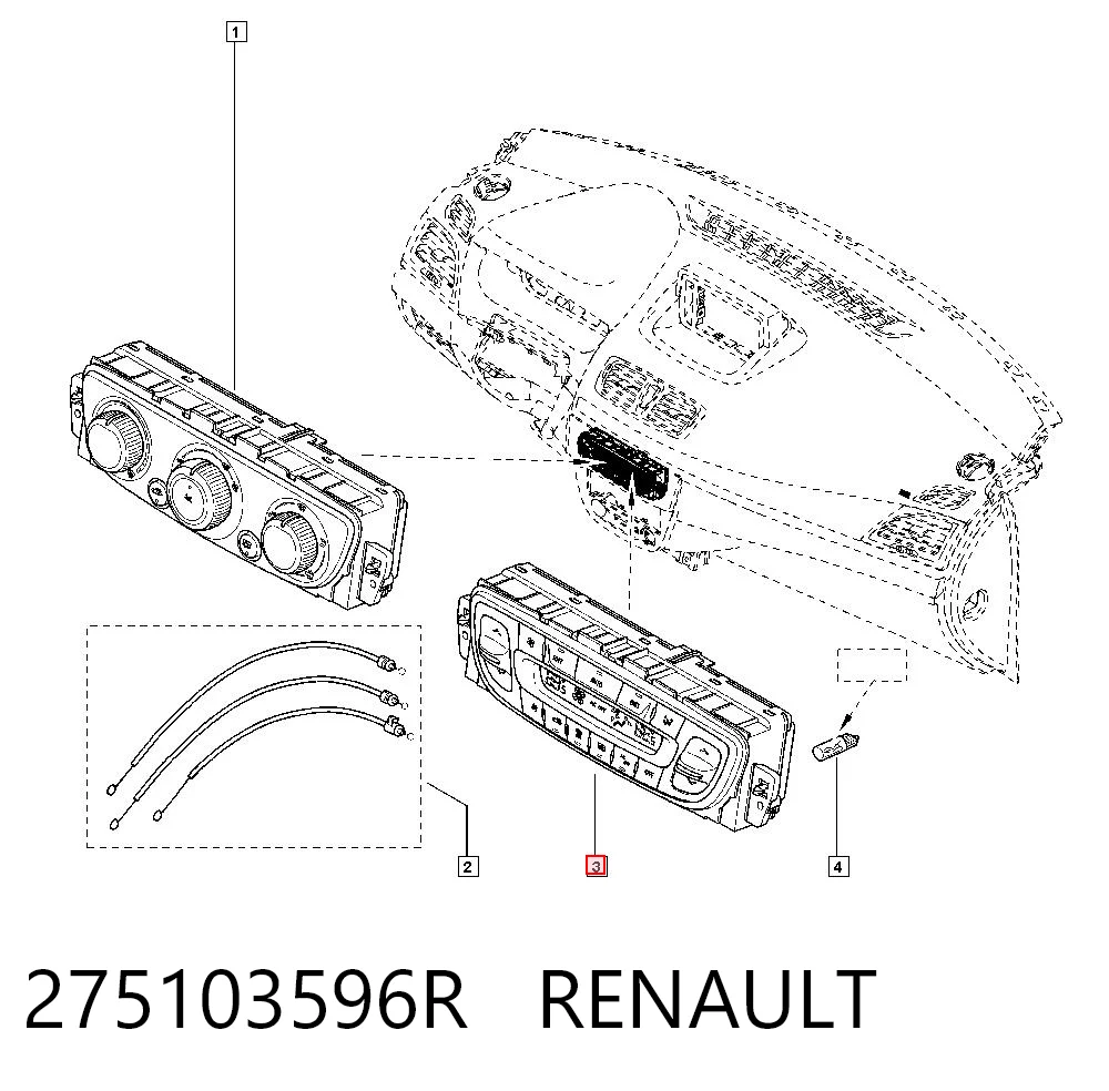 Механизм управления кондиционером на Renault Megane III KZ0, KZ1