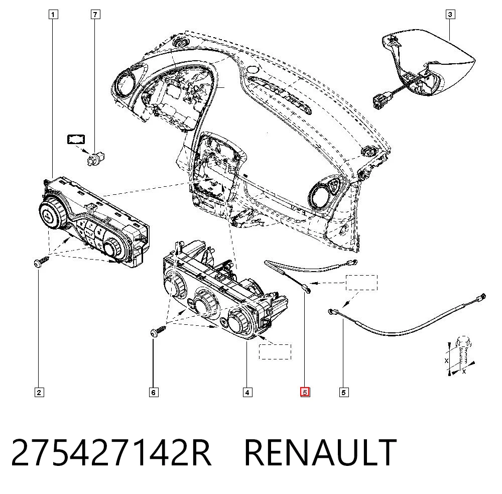 275427142R Renault (RVI) Трос управления отопителем (печкой)