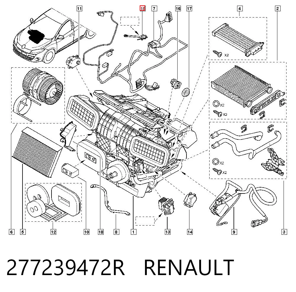 277239472R Renault (RVI) Датчик температуры салона