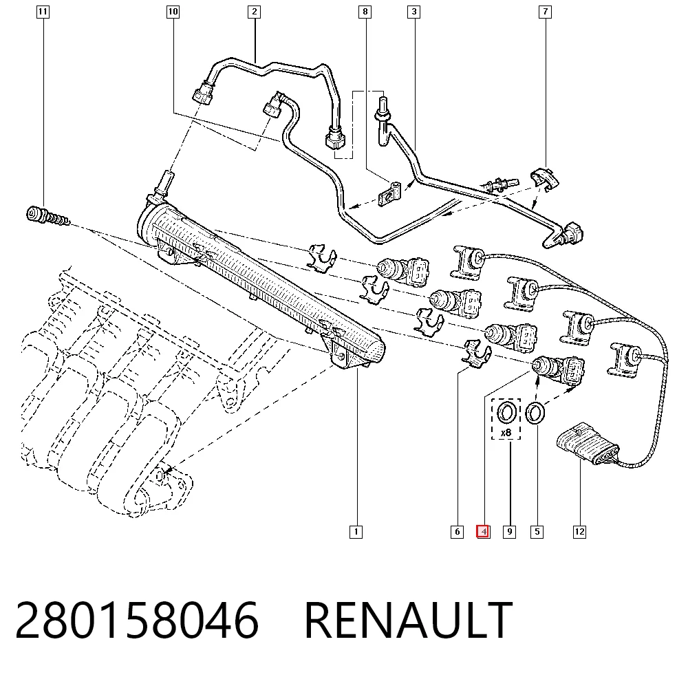 Форсунка инжектора Renault LOGAN II седан (L52) (2012 - 2026) цена, от 50.35 USD