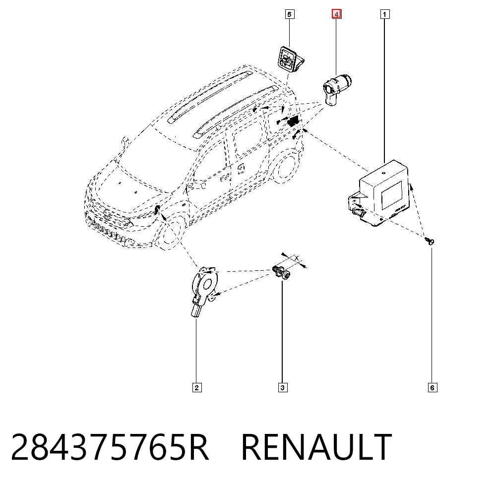 284375765R Renault (RVI) Задние парктроники