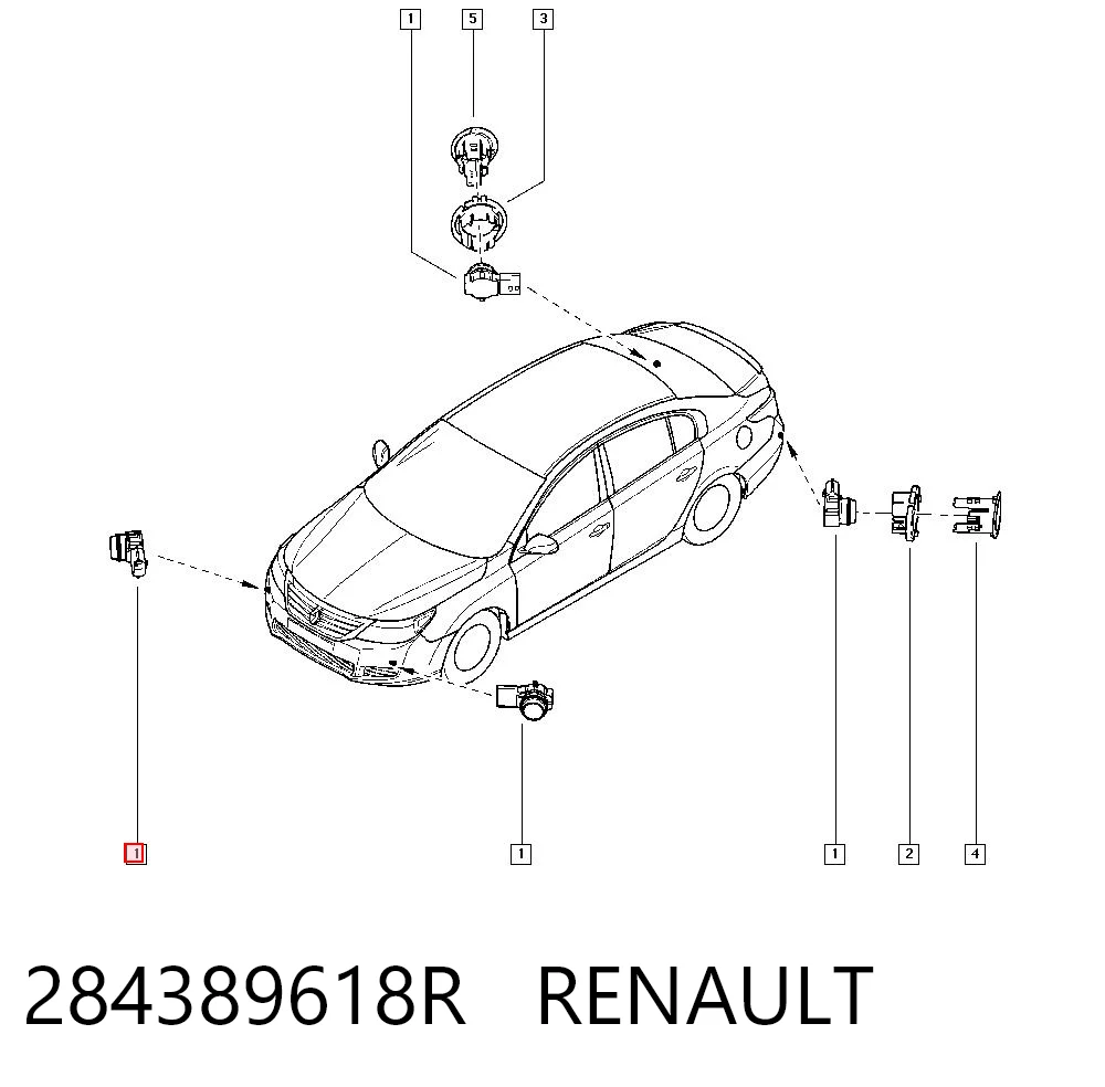 284389618R Renault (RVI) Парктроник, боковой